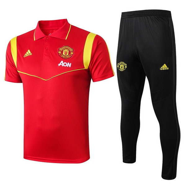 Polo Manchester United Conjunto Completo 2019/20 Rojo Oro Negro